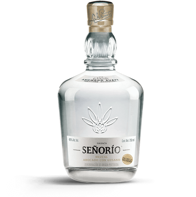 Botella de Señorío Mezcal Abocado Gusano